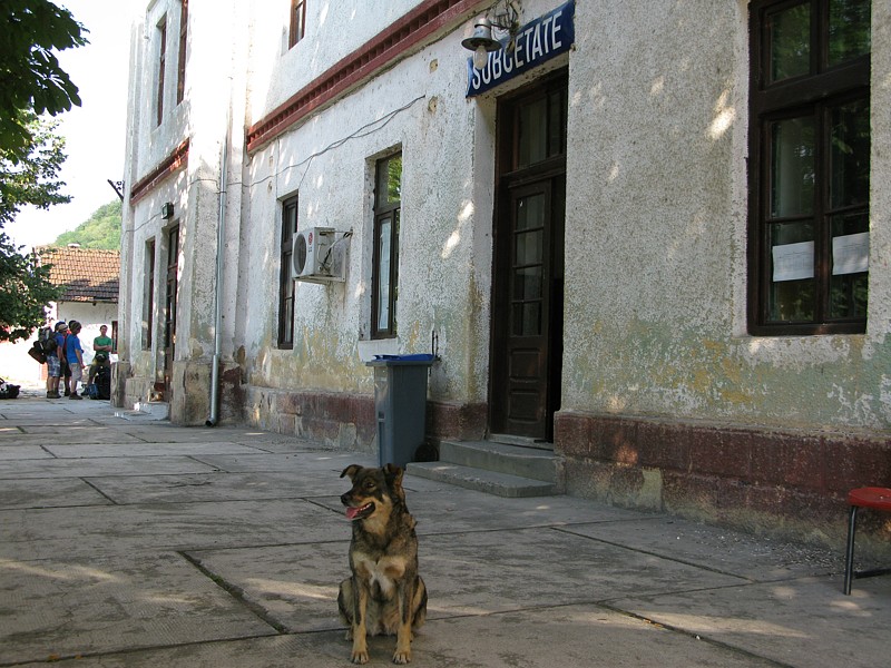 foto č. 005 - Přicourali jsme se rumunským courákem do vesničky Subcetate. Skoro by se dalo říct, že tu chcíp pes. S námi vystupuje ještě několik dalších baťůžkářů, jak jinak, česky mluvících.
